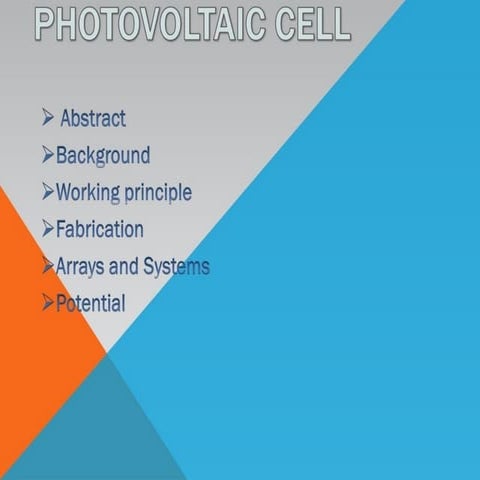 photovoltic cell ppt solar panel installation