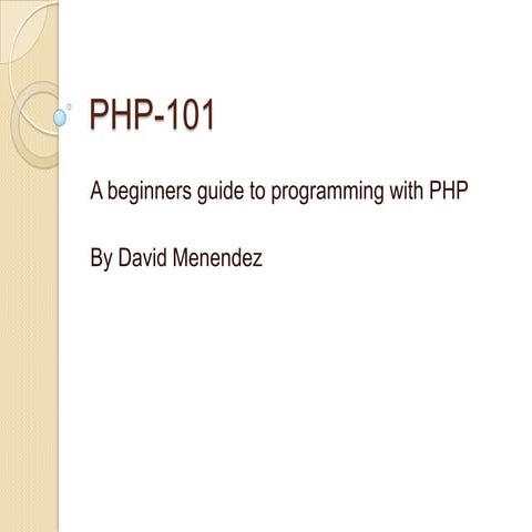 Php 101 by David Menendez