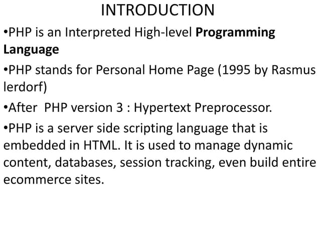 Php | PPTX | Web Development | Internet