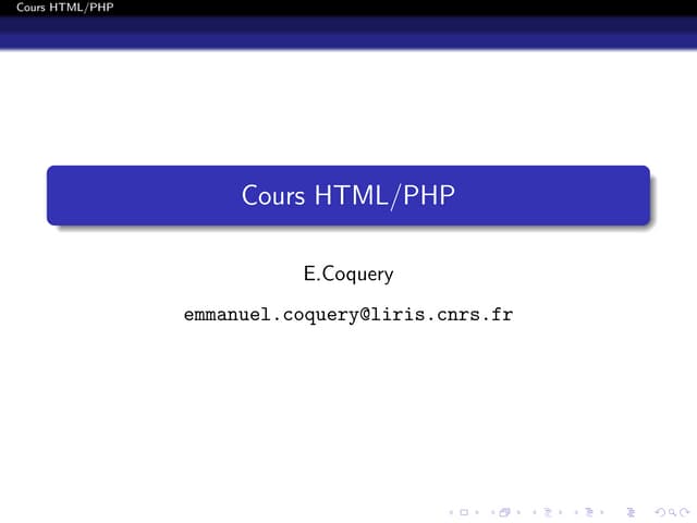 cours Php