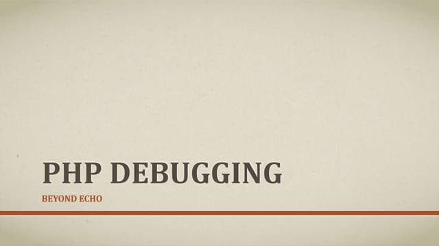Php debugging