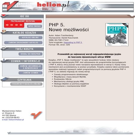 PHP 5. Nowe możliwości