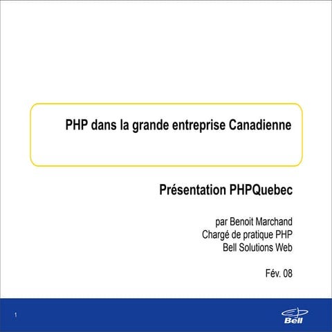 PHP dans la grande entreprise canadienne