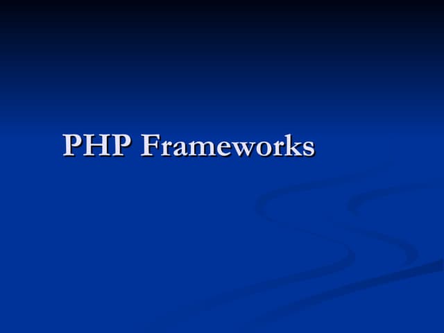 Php frameworks