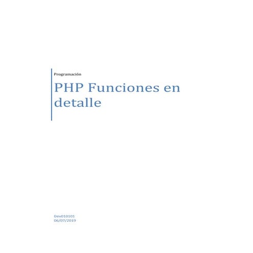 Php   funciones en detalle