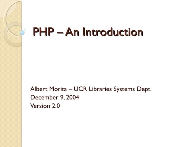 Php intro