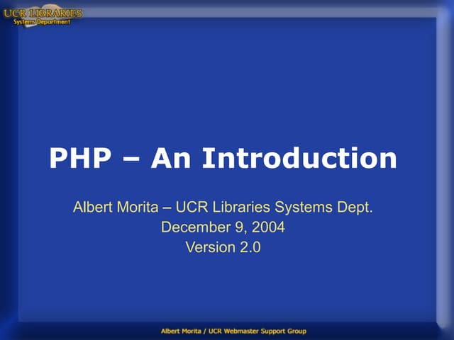 Php intro | PPT