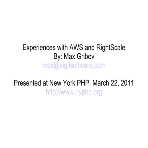 PHP LAMP AWS RightSscale