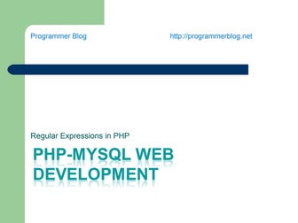Regular Expressions in PHP, MySQL by programmerblog.net