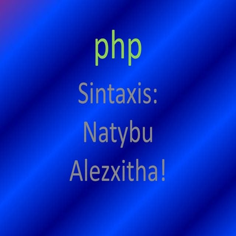 Php. sintaxis