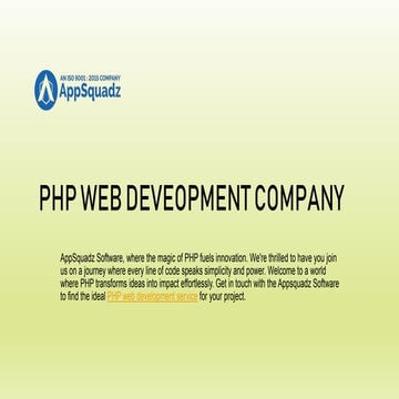 PHP Web Development Company | PPT