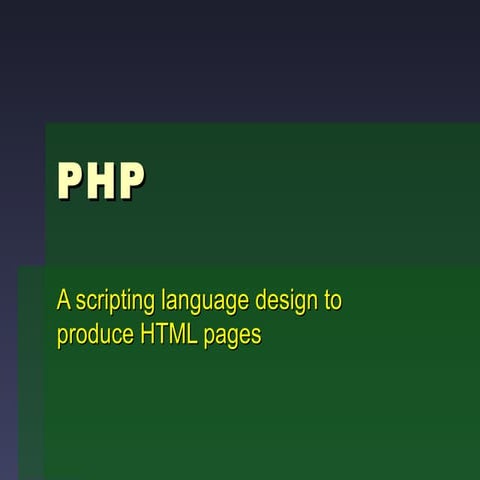 PHP Workshop Notes
