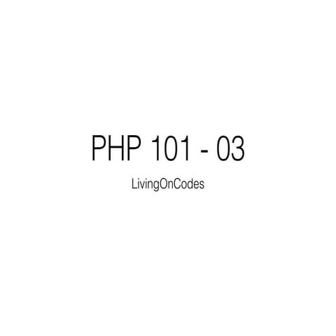 PHP 101 03