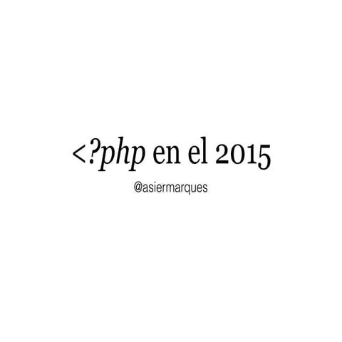 PHP en el 2015