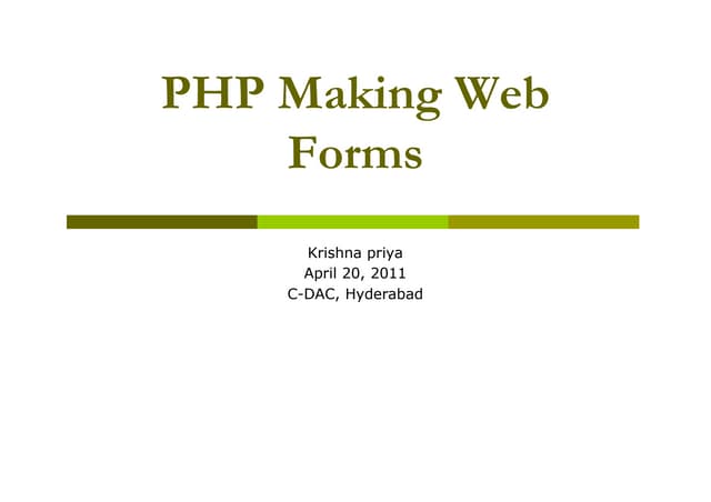 PHP Making Web Forms