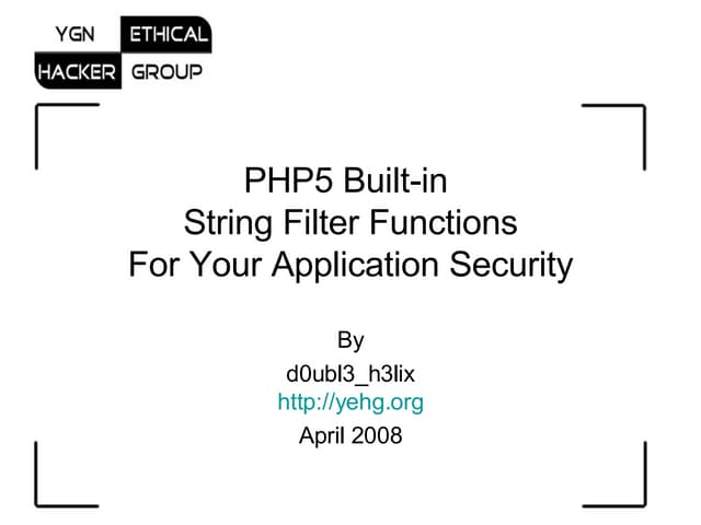 PHP Built-in String Validation Functions | PPT