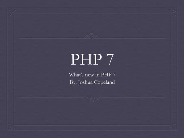PHP 7 | PPTX