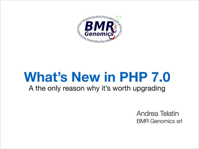 PHP 7.0 new features (and new interpreter)
