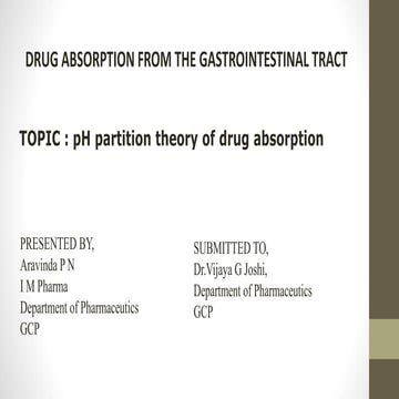 pH partition theory of drug absorption