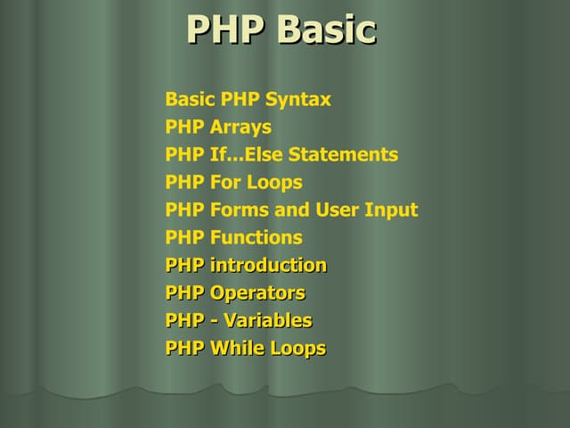 PHP Tutorials | PPT