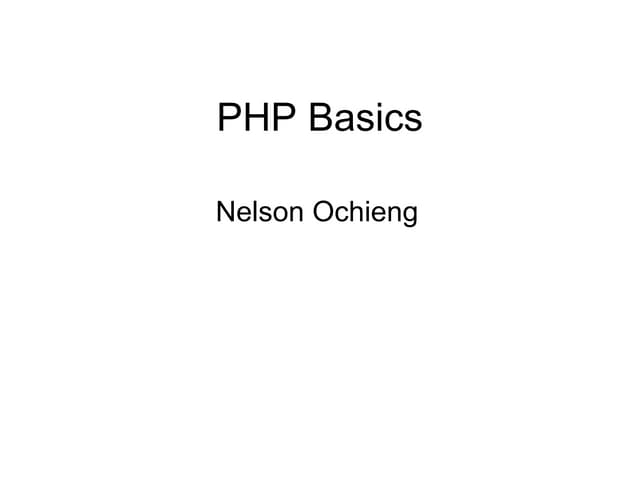 Php basics | PPT