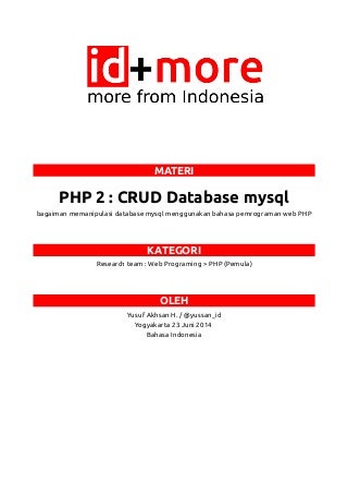 PHP CRUD Database Mysql