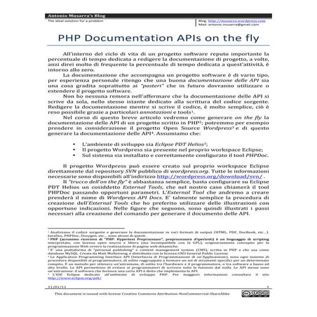 PHP Documentation APIs on the fly