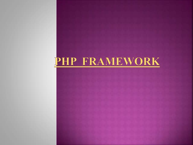 Php framework