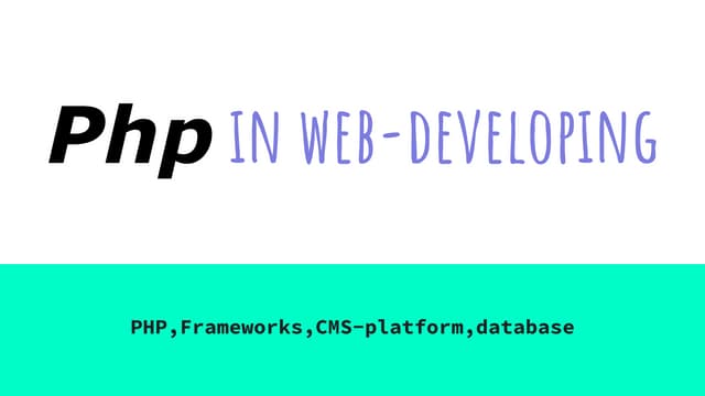Php frameworks