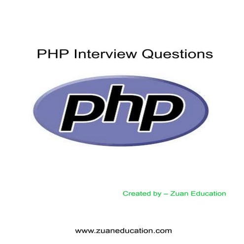 PHP Interview Questions for Freshers 2018 | PDF