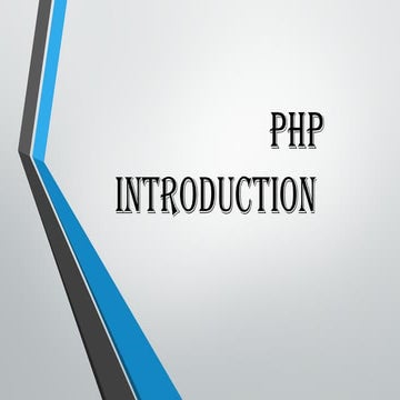 Introduction to php | PPTX