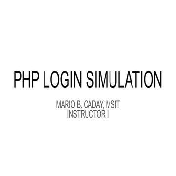 LOGIN SIMULATION - HYPERTEXT PREPROCESSOR (PHP)