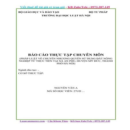 Pháp Luật Về Chuyển Nhượng Quyền Sử Dụng Đất Nông Nghiệp.docx