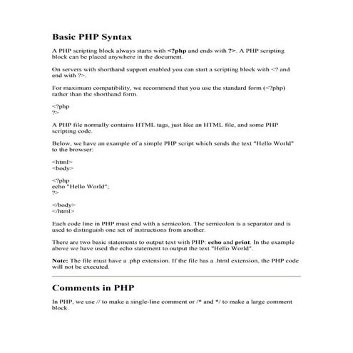PHP MATERIAL | PDF