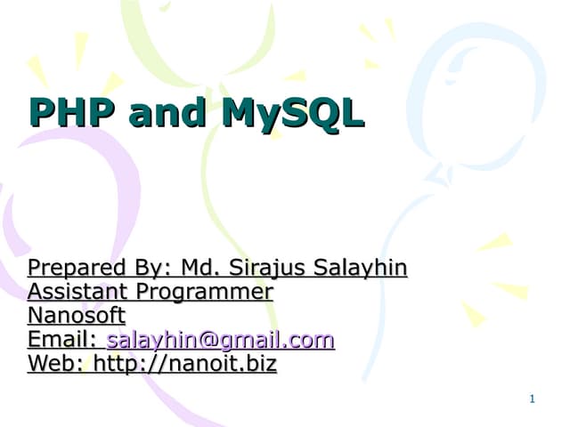 PHP MySQL | PPT