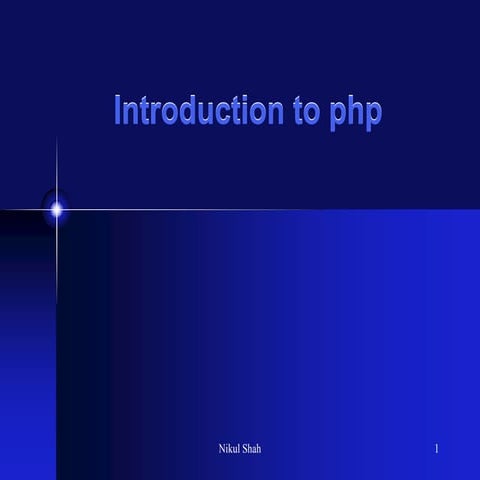 Php Introduction nikul | PDF | Programming Languages | Computing