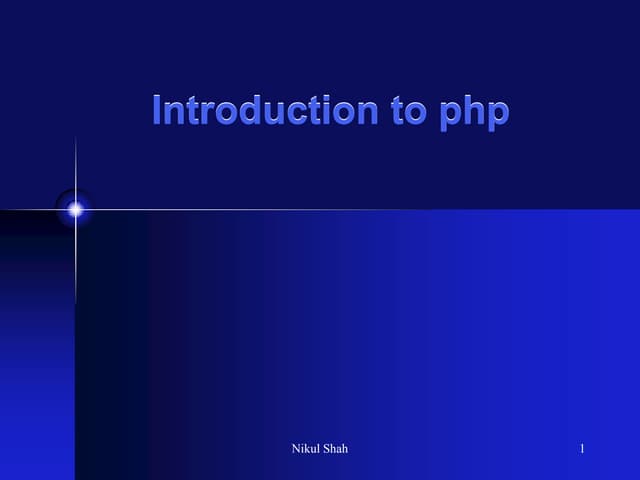 Php Introduction nikul | PDF | Programming Languages | Computing