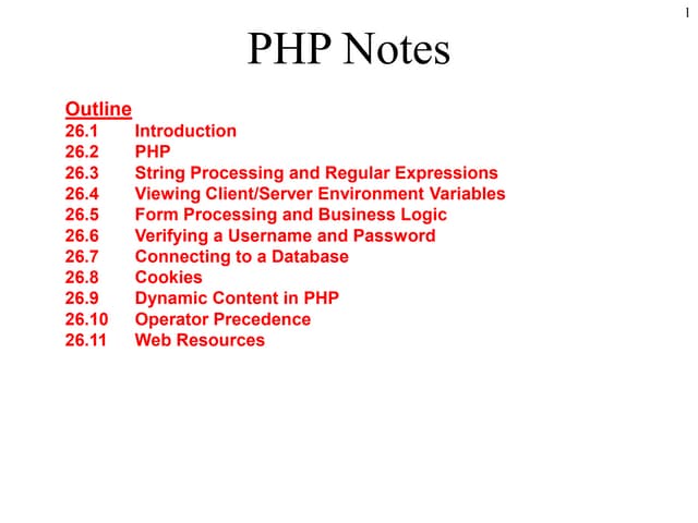 Php NotesBeginner