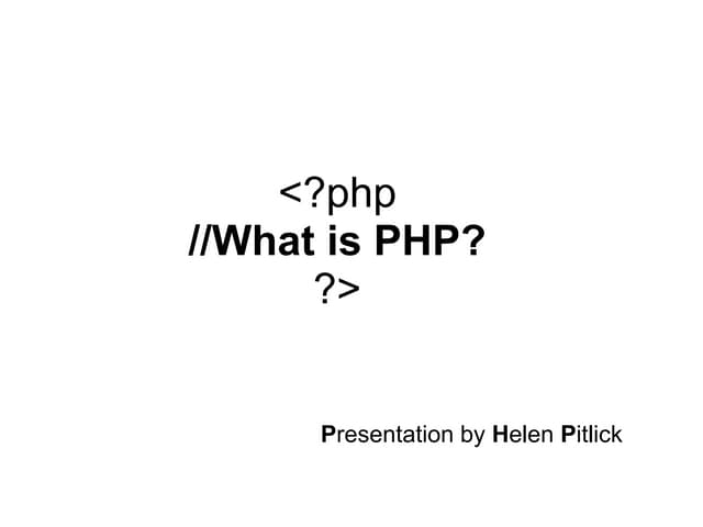 PHP presentation