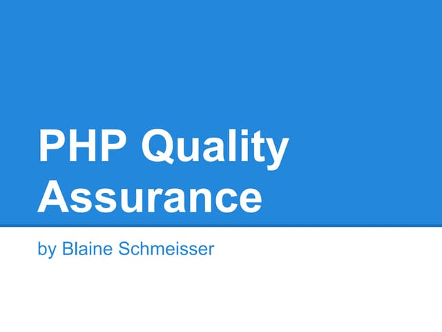 Php qa | PPT