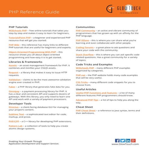 PHP Reference Guide | PDF