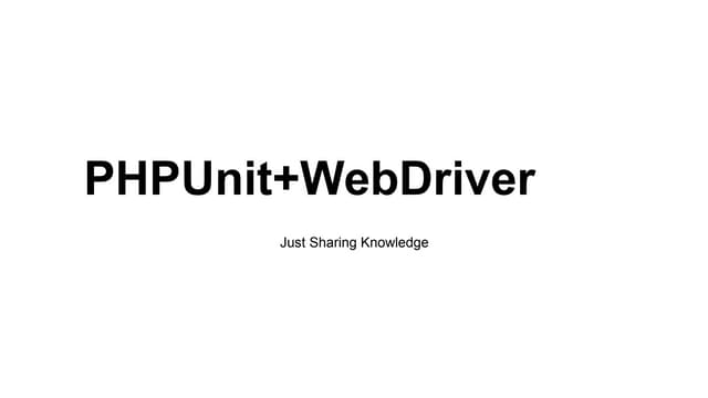 PhpUnit & web driver