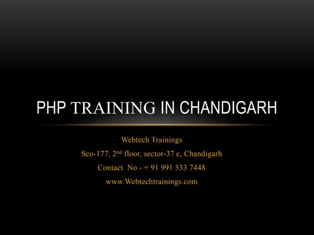 PHP training in chandigarh