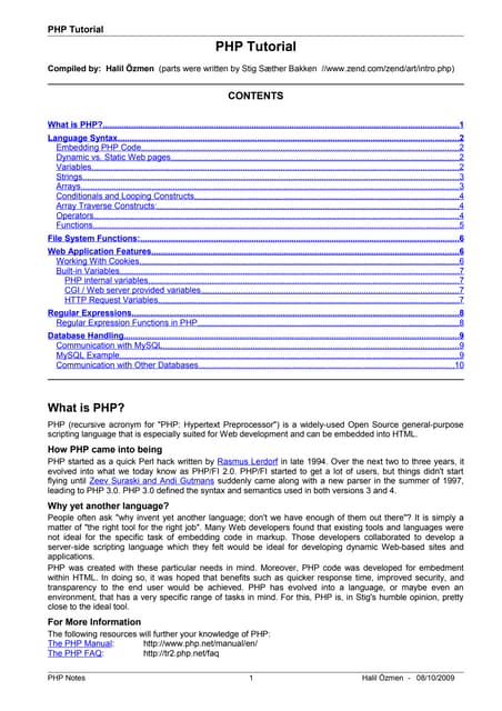 Php tutorial2 | PDF