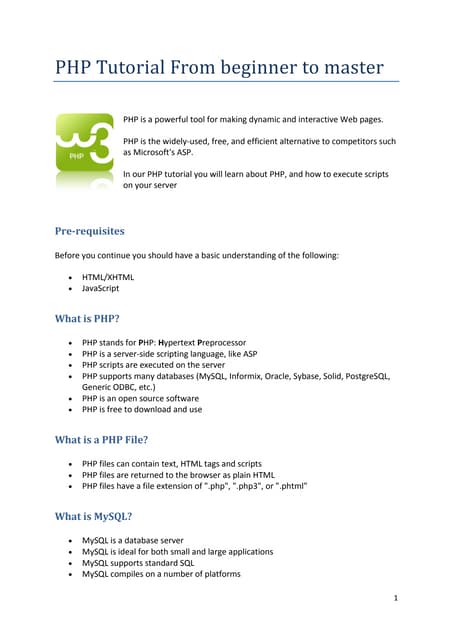 PHP Reference Guide | PDF
