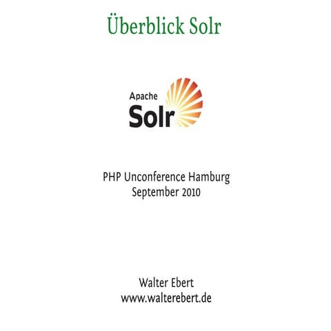 Überblick Solr