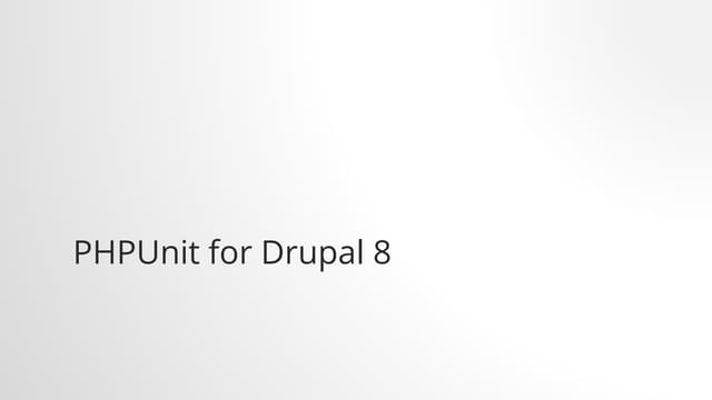 Php unit for drupal 8