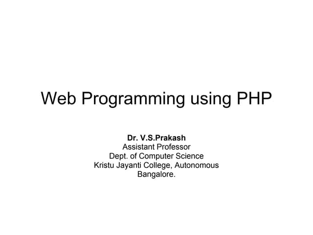 Php unit i | PPT