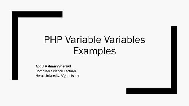 PHP Variable variables Examples