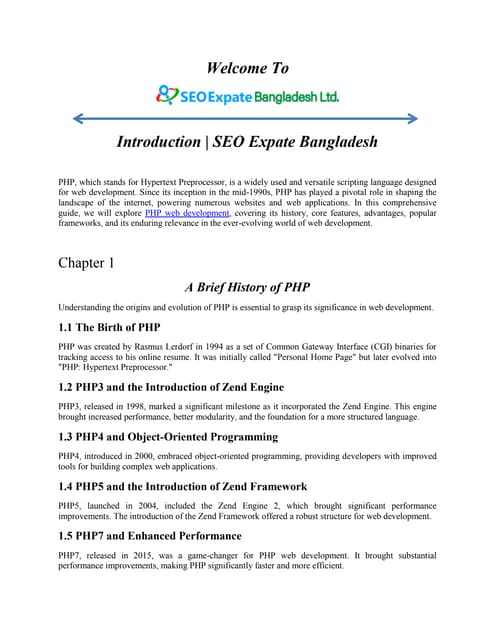 PHP Web Development | PDF | Web Development | Internet